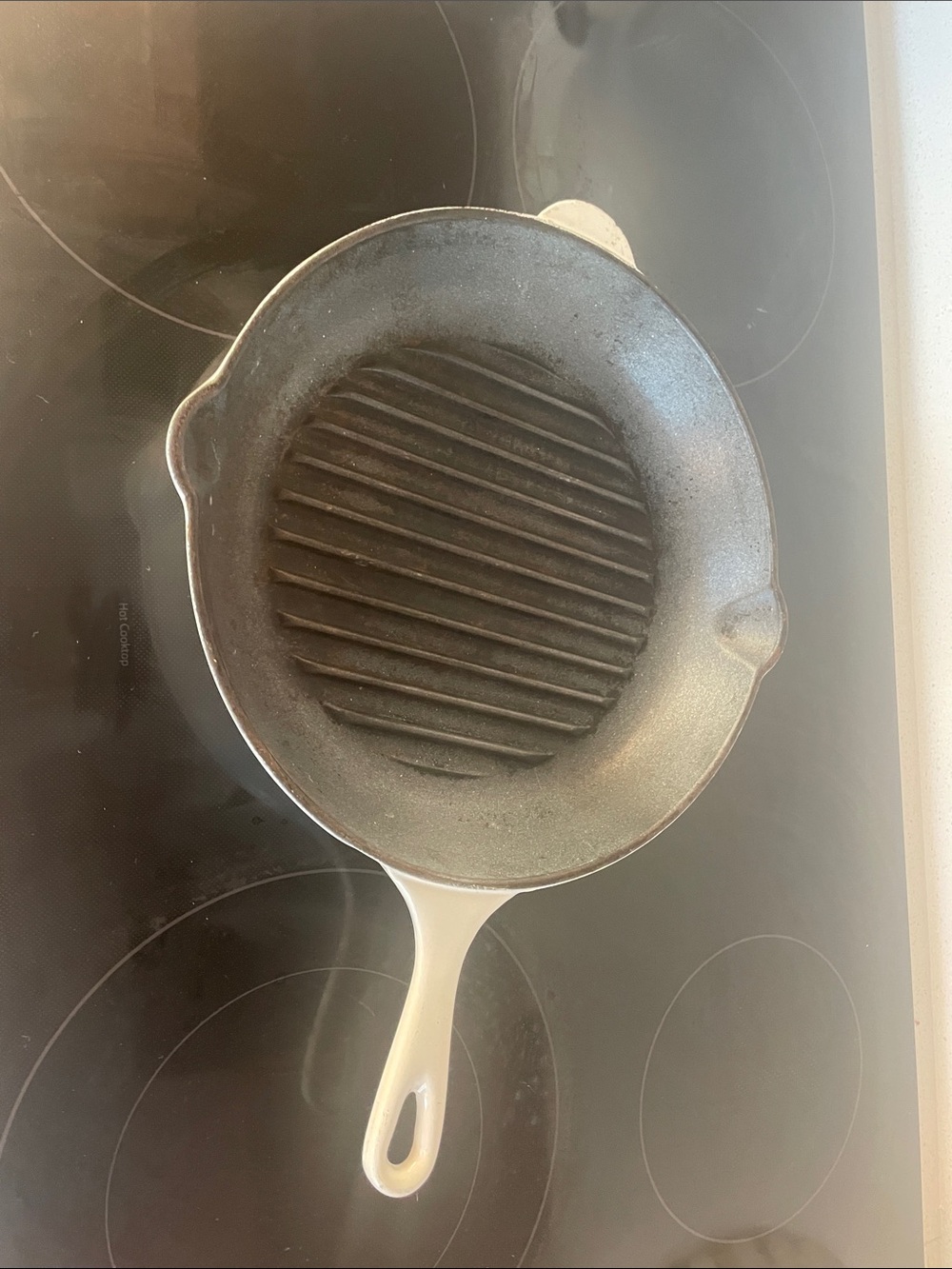 Le Creuset White Handled Signature Enameled Cast Iron Grill Pan